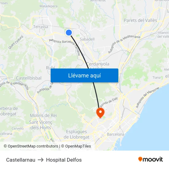 Castellarnau to Hospital Delfos map