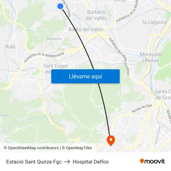 Estació Sant Quirze Fgc to Hospital Delfos map