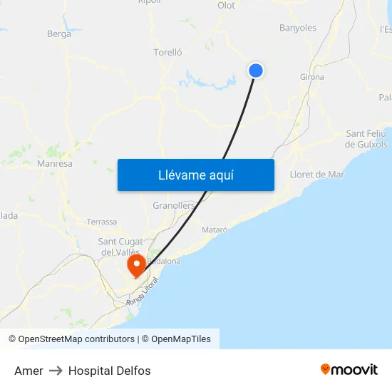 Amer to Hospital Delfos map