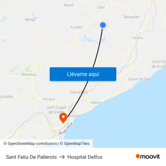 Sant Feliu De Pallerols to Hospital Delfos map