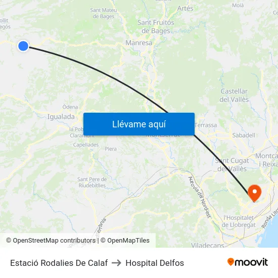 Estació Rodalies De Calaf to Hospital Delfos map