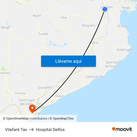Vilafant Tav to Hospital Delfos map