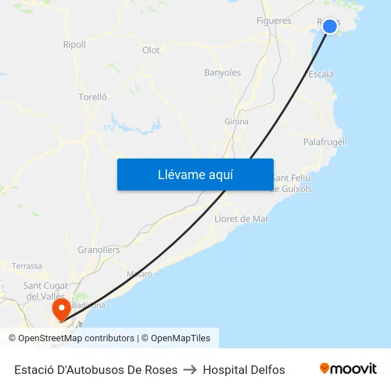 Estació D'Autobusos De Roses to Hospital Delfos map