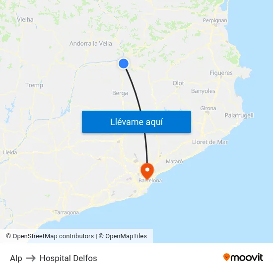 Alp to Hospital Delfos map