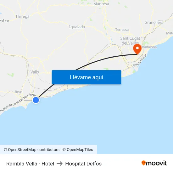 Rambla Vella - Hotel to Hospital Delfos map