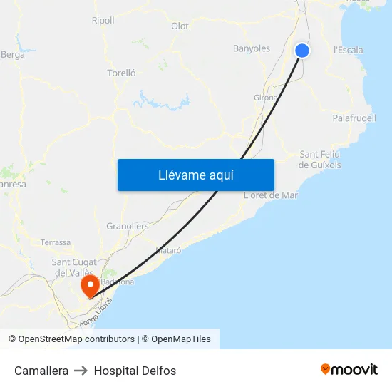 Camallera to Hospital Delfos map
