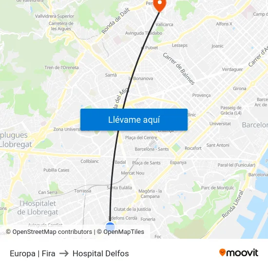 Europa | Fira to Hospital Delfos map