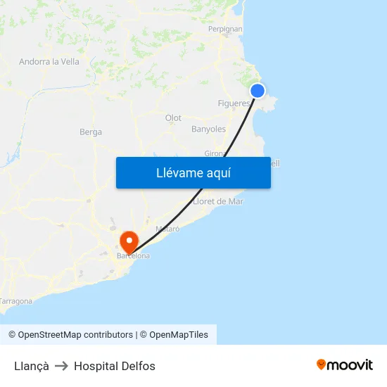 Llançà to Hospital Delfos map