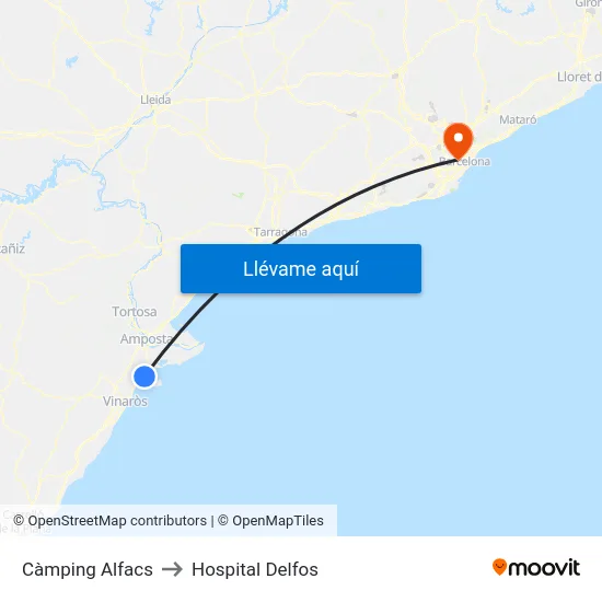 Càmping Alfacs to Hospital Delfos map