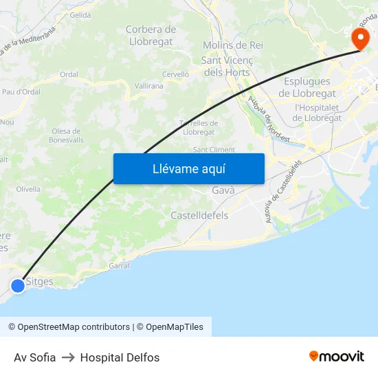 Av Sofia to Hospital Delfos map