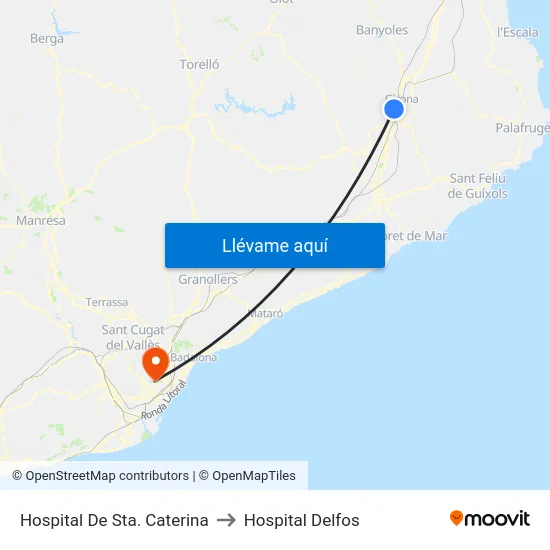 Hospital De Sta. Caterina to Hospital Delfos map