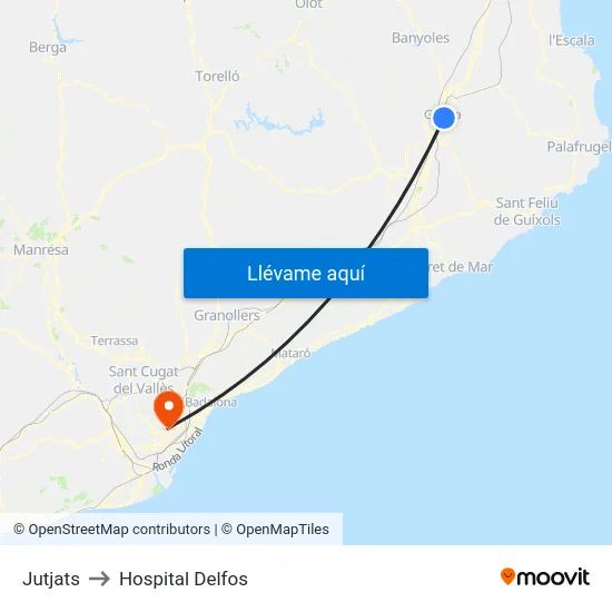 Jutjats to Hospital Delfos map
