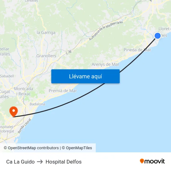 Ca La Guido to Hospital Delfos map