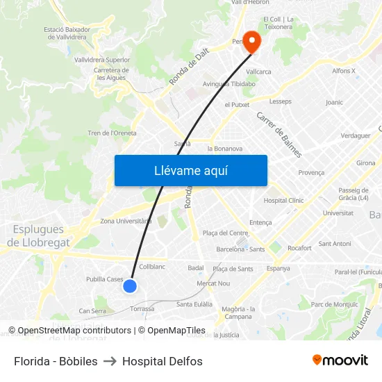 Florida - Bòbiles to Hospital Delfos map