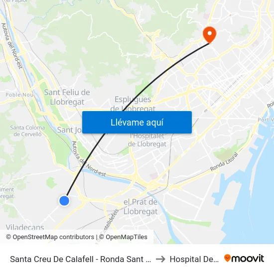 Santa Creu De Calafell - Ronda Sant Ramon to Hospital Delfos map