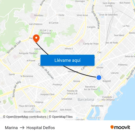Marina to Hospital Delfos map