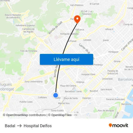 Badal to Hospital Delfos map