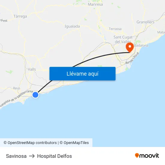 Savinosa to Hospital Delfos map