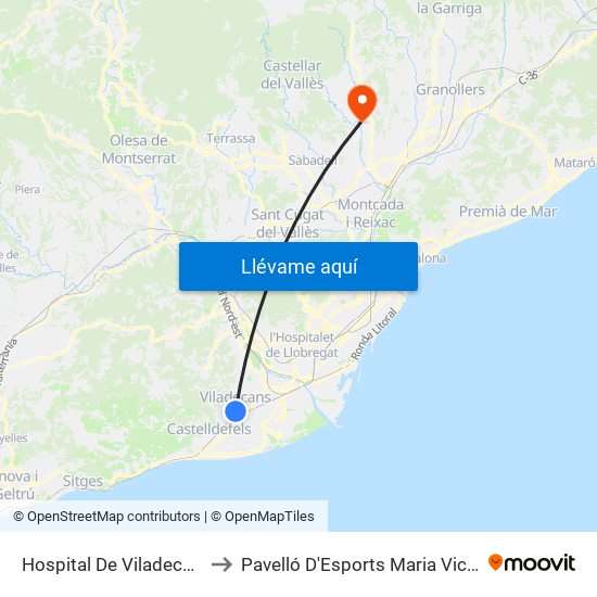 Hospital De Viladecans to Pavelló D'Esports Maria Victor map