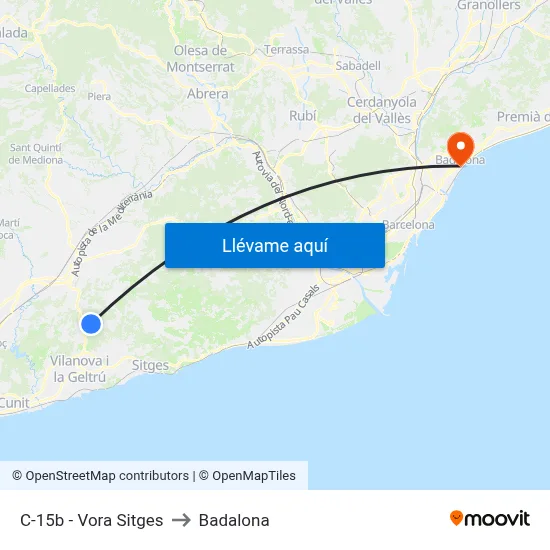 C-15b - Vora Sitges to Badalona map