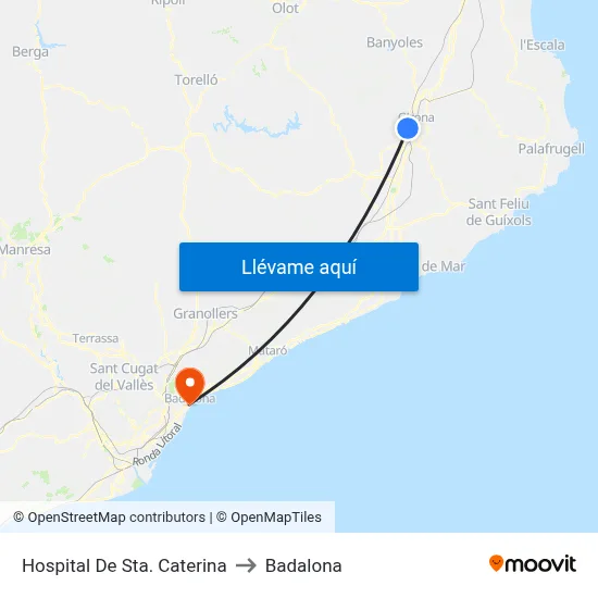 Hospital De Sta. Caterina to Badalona map