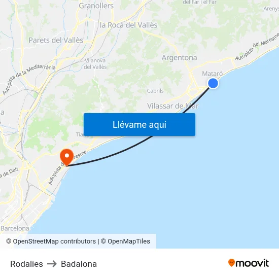 Rodalies to Badalona map