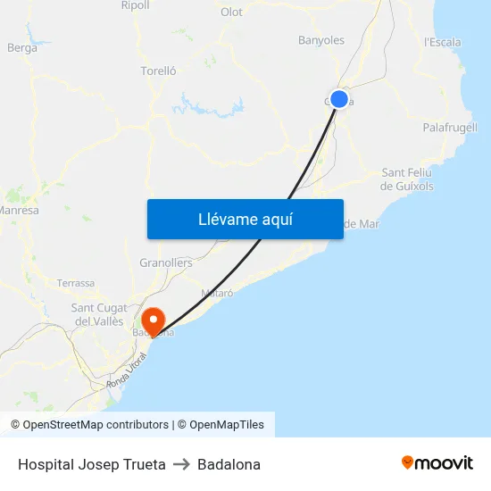 Hospital Josep Trueta to Badalona map