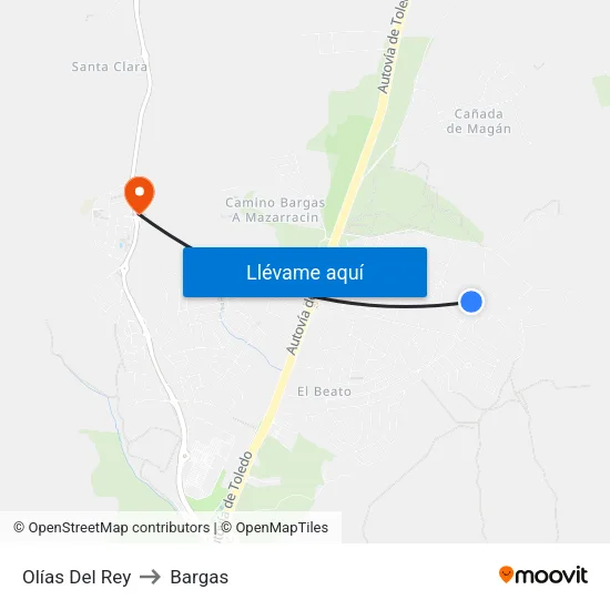 Olías Del Rey to Bargas map