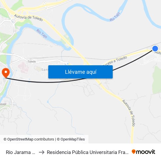 Río Jarama (Mercado) to Residencia Pública Universitaria Francisco Tomas Y Valiente map