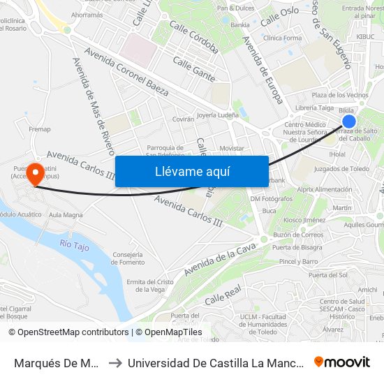 Marqués De Mendigorría, 9 to Universidad De Castilla La Mancha - Campus De Toledo map