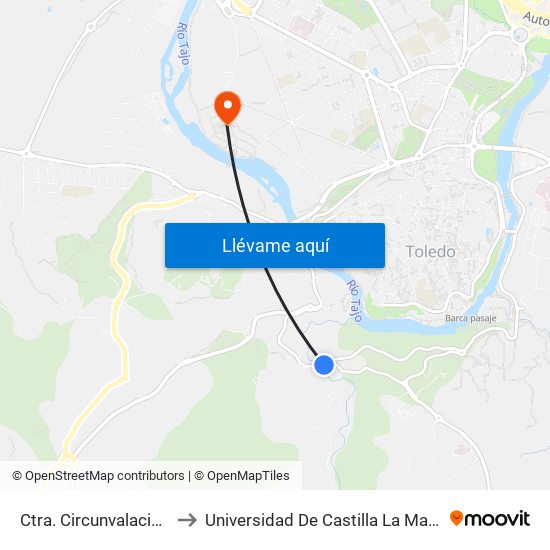 Ctra. Circunvalación (H. Cigarrales) to Universidad De Castilla La Mancha - Campus De Toledo map