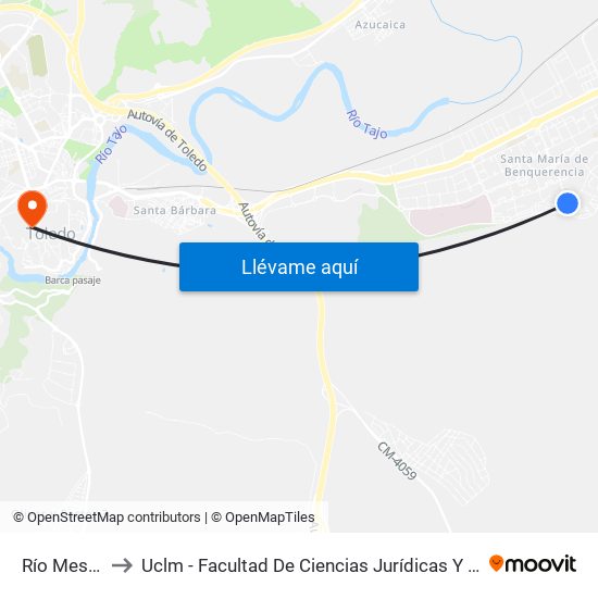 Río Mesa, 2 to Uclm - Facultad De Ciencias Jurídicas Y Sociales map