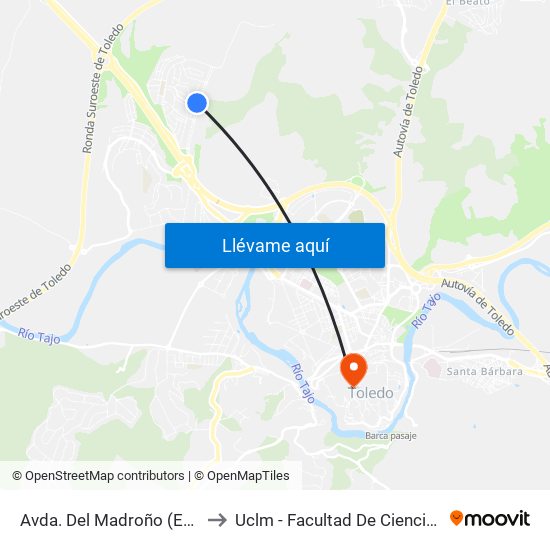 Avda. Del Madroño (Esquina Calle Fresno) to Uclm - Facultad De Ciencias Jurídicas Y Sociales map