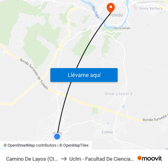 Camino De Layos (Ctra. Toledo), Argés to Uclm - Facultad De Ciencias Jurídicas Y Sociales map