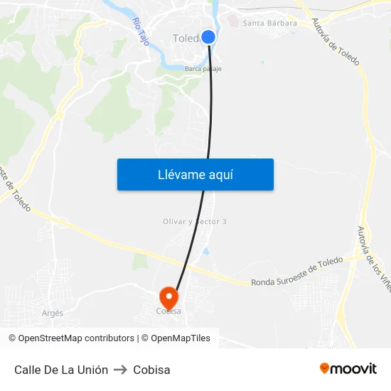 Calle De La Unión to Cobisa map