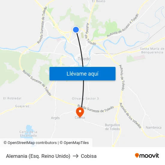 Alemania (Esq. Reino Unido) to Cobisa map