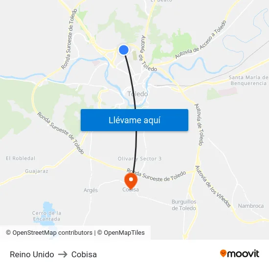 Reino Unido to Cobisa map