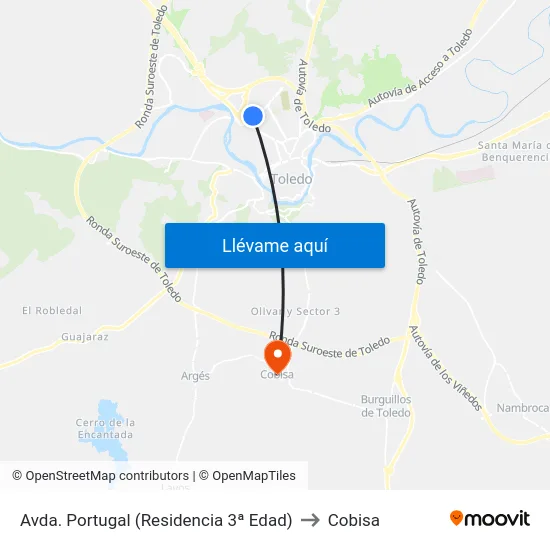 Avda. Portugal (Residencia 3ª Edad) to Cobisa map