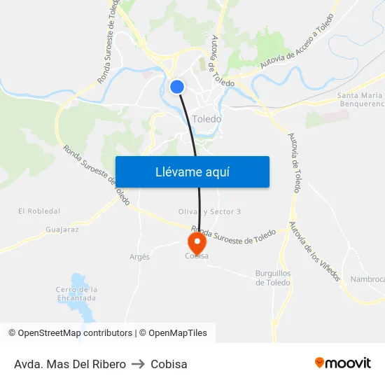 Avda. Mas Del Ribero to Cobisa map