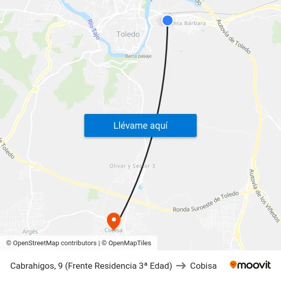 Cabrahigos, 9 (Frente Residencia 3ª Edad) to Cobisa map