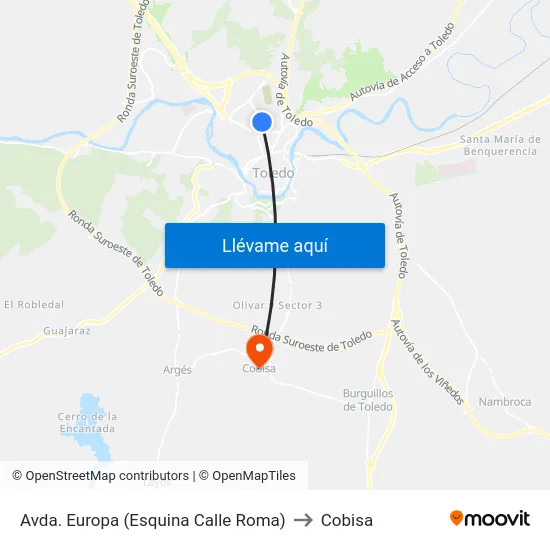 Avda. Europa (Esquina Calle Roma) to Cobisa map