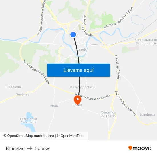 Bruselas to Cobisa map