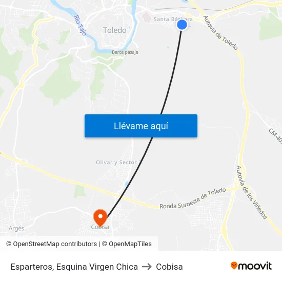 Esparteros, Esquina Virgen Chica to Cobisa map