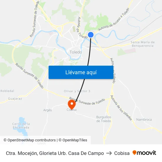 Ctra. Mocejón, Glorieta Urb. Casa De Campo to Cobisa map