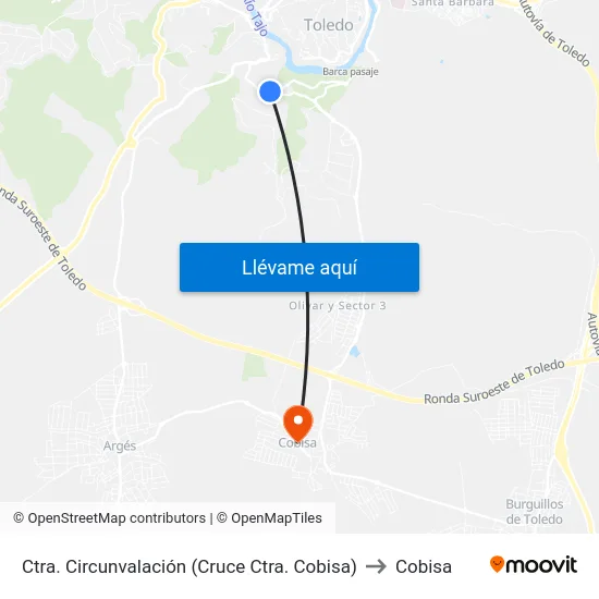 Ctra. Circunvalación (Cruce Ctra. Cobisa) to Cobisa map