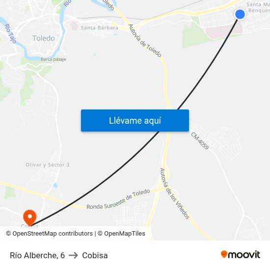 Río Alberche, 6 to Cobisa map