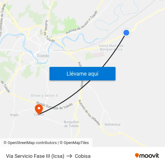 Vía Servicio Fase III (Icsa) to Cobisa map
