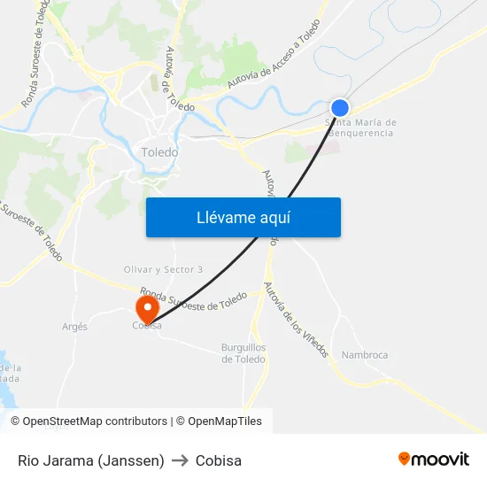 Rio Jarama (Janssen) to Cobisa map