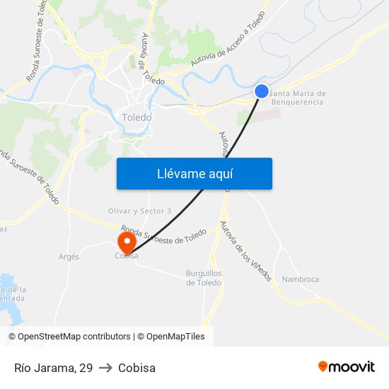 Río Jarama, 29 to Cobisa map