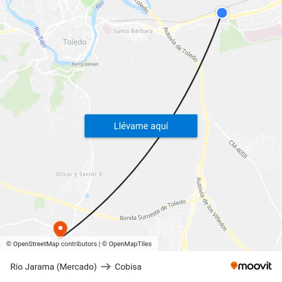 Río Jarama (Mercado) to Cobisa map